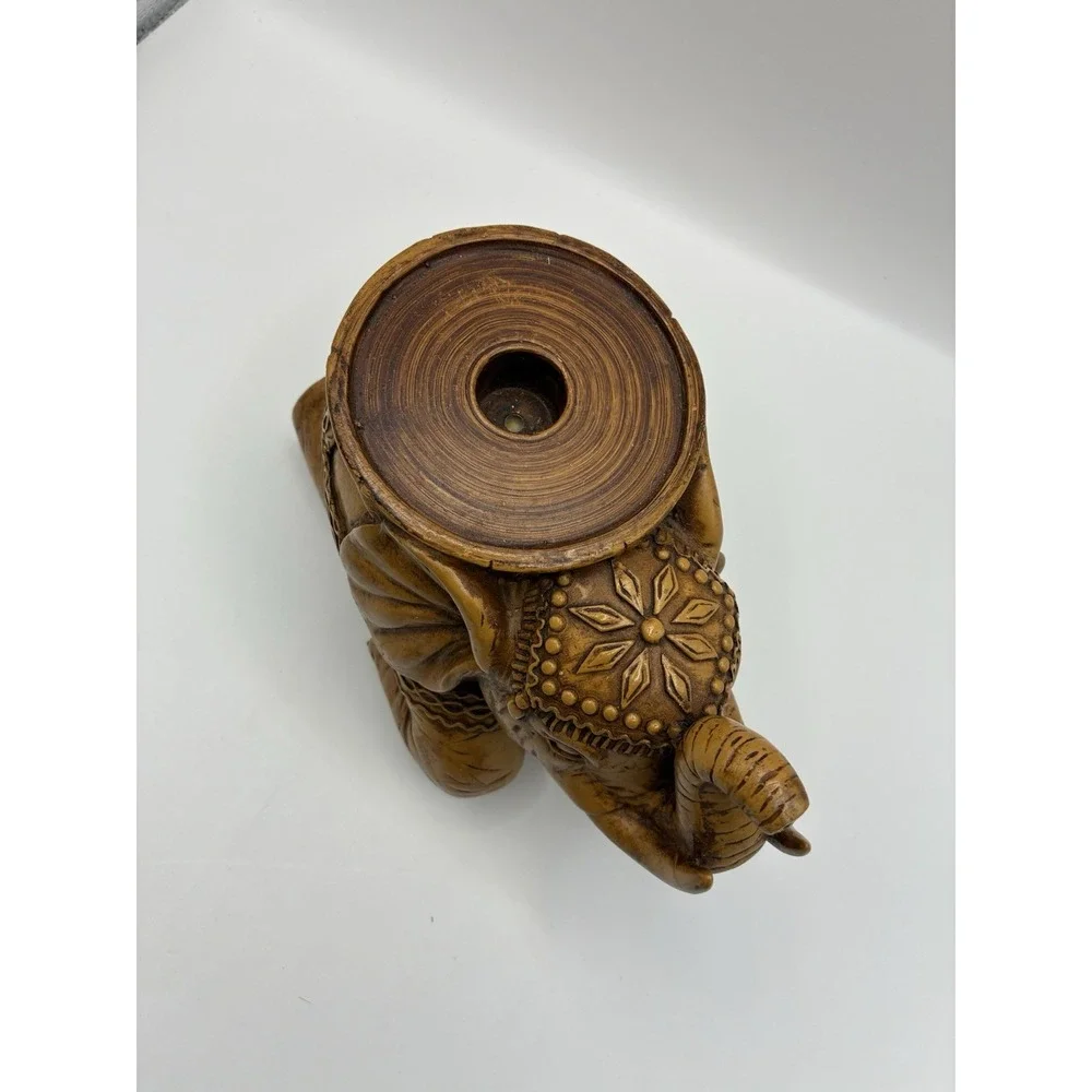 Elephant Pillar Candle Holder Decorative Resin Trunk Up 5